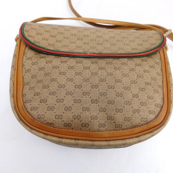 VINTAGE GUCCI MONOGRAM CANVAS SUPREME WEB BAG - Picture 8 of 16